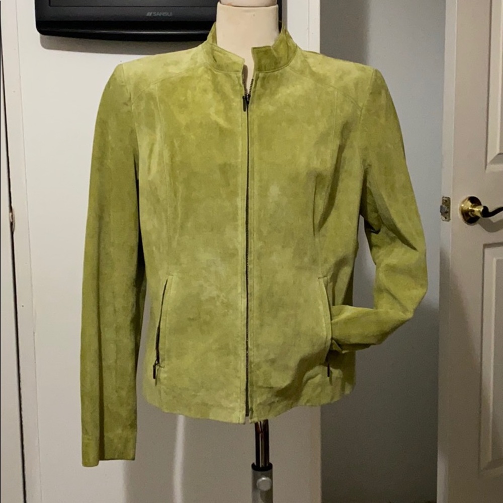 Ladies 100% suede leather coat size lg